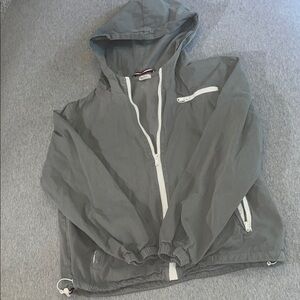 Brandy Melville Gray Utility Jacket with Hood